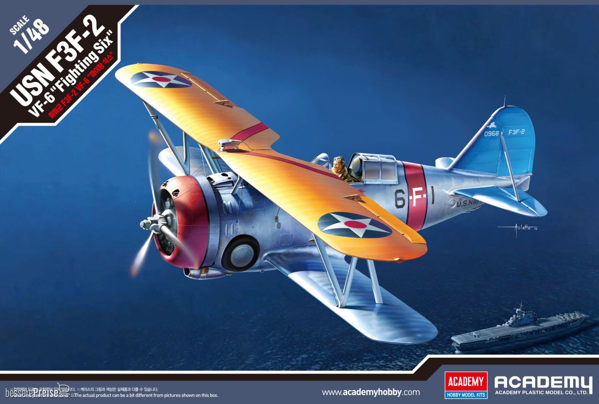 Academy 12326 - 1/48 USN F3F-2 Vf-6 Fighting Six