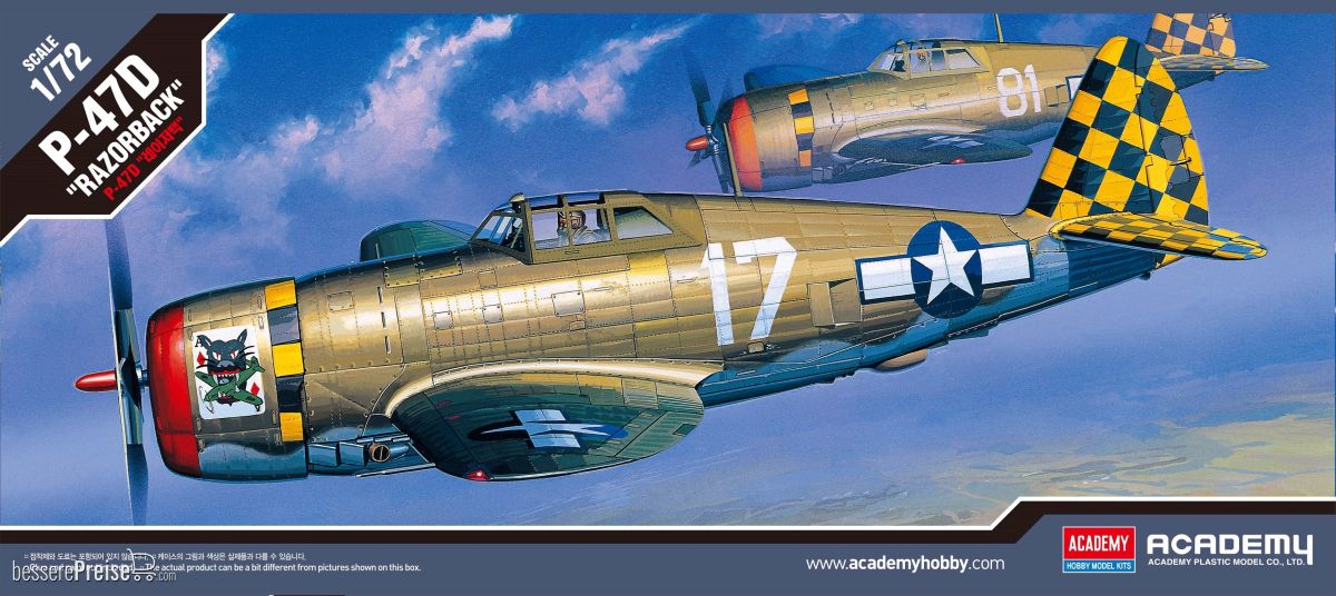 Academy 12492 - 1/72 P-47D Razor-Back