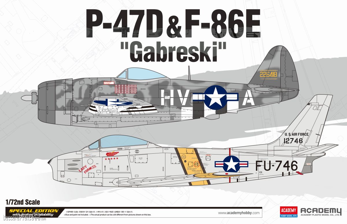 Academy 12530 - 1/72 P-47D & F-86E Gabreski