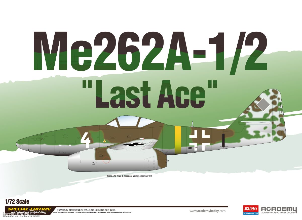 Academy 12542 - 1/72 Me262A-1/2