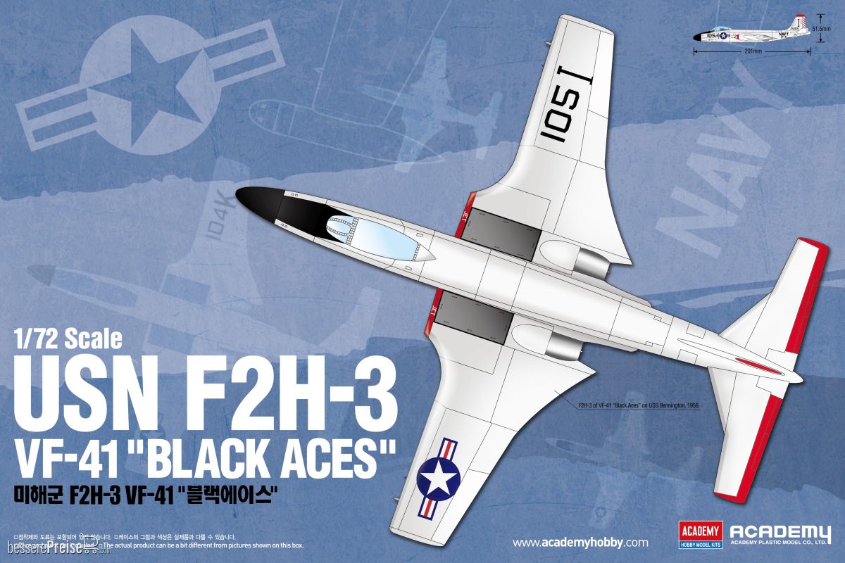 Academy 12548 - 1/72 USN F2H-3 VF-41 Black Aces