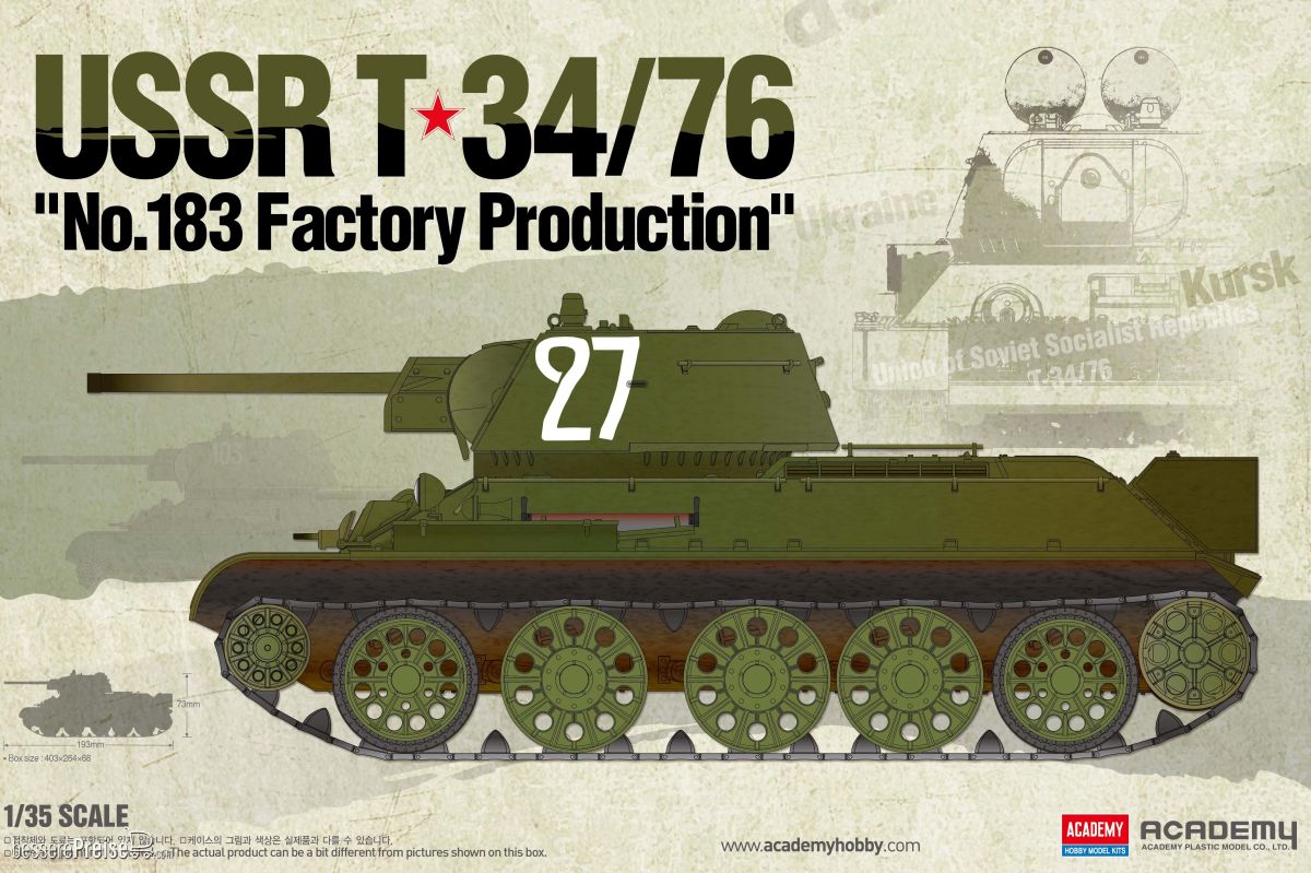 Academy 13505 - 1/35 USSR T-34/76 No.183 Factory Production