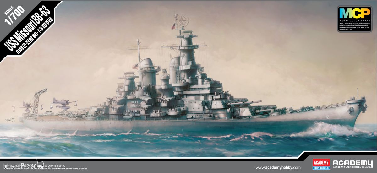 Academy 14222 - 1/700 USS Missouri BB-63