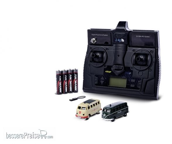 Carson 500504152 - 1:87 VW T1 Poliz.+Maltes. Combo 2.4G LCD