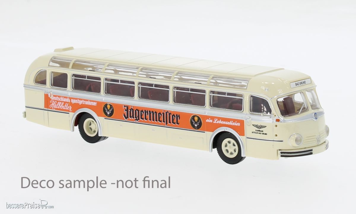 Brekina 50504 - Brekina, Mercedes O 6600 H Reisebus, 1951, Gittelde - Jägermeister, 1:87