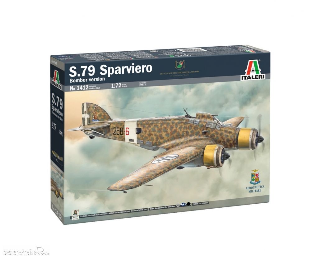 Italeri 510001412 - 1:72 S.M.79 M Sparviero