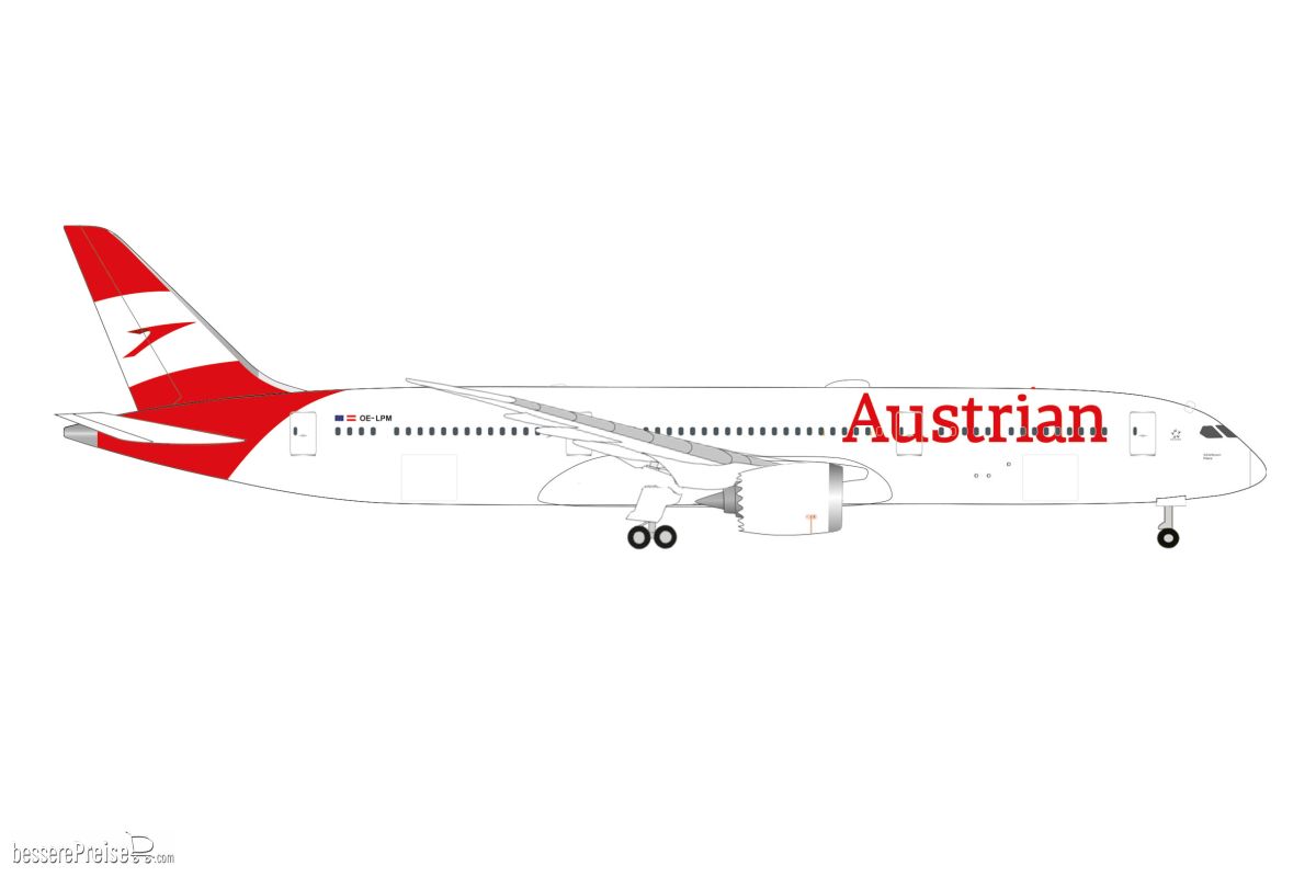 Herpa 537834 - Austrian Airlines Boeing 787-9 Dreamliner