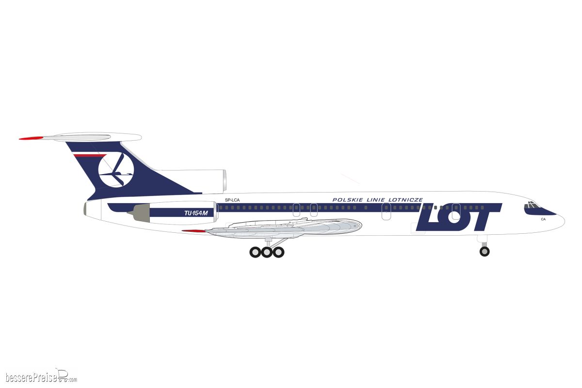 Herpa 538121 - LOT Polish Airlines Tupolev TU-154M