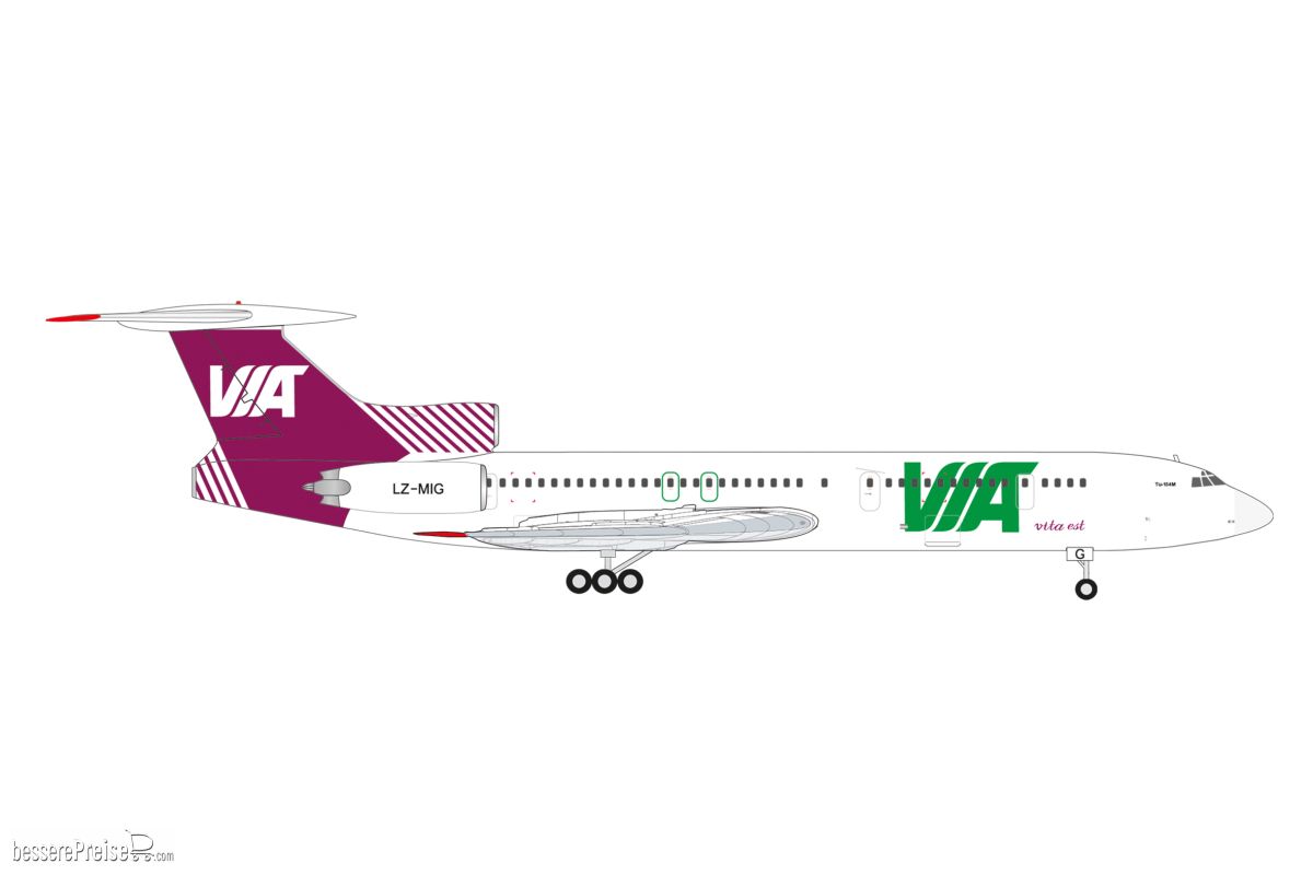 Herpa 573214 - Air Via Tupolev TU-154M