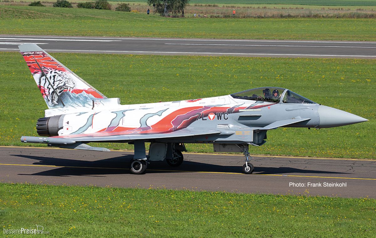 Herpa 573436 - Austrian Air Force Eurofighter Typhoon - Überwachungsgeschwader, Zeltweg ´Austrian Tigers´