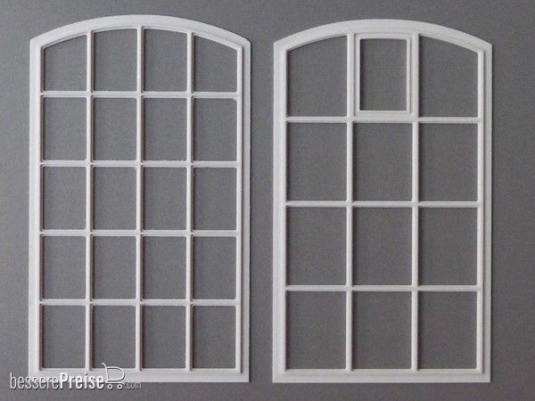 Heyn 6141.2 - Stichbogen-Fabrikfenster 114 x 66 mm, 4x5 Scheiben, 4er-Set