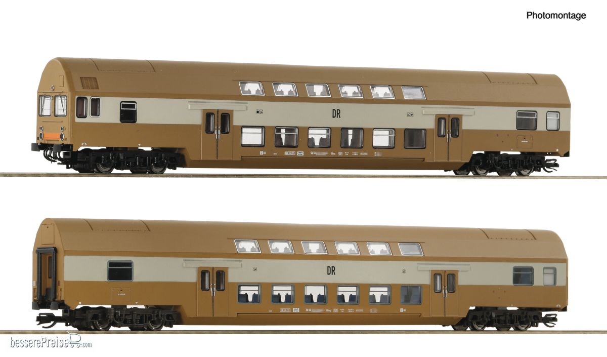 Roco 6280025 - 2-tlg. Set 1: Doppelstockwagen, DR