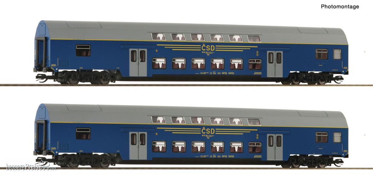 Roco 6280027 - 2-tlg. Set: Doppelstockwagen, CSD