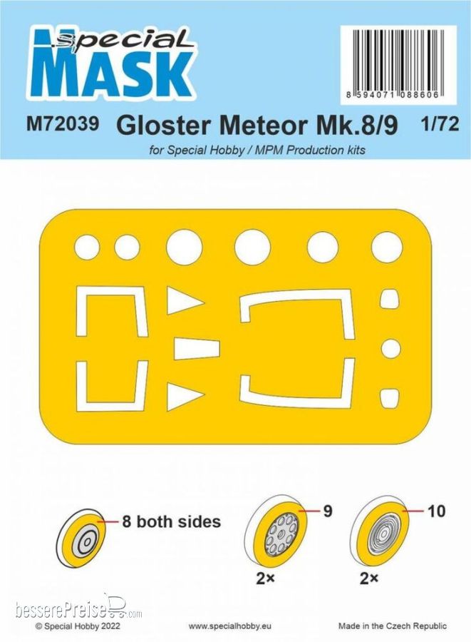 Special Hobby 100-M72039 - 1:72 Gloster Meteor Mk.8/9 MASK 1/72