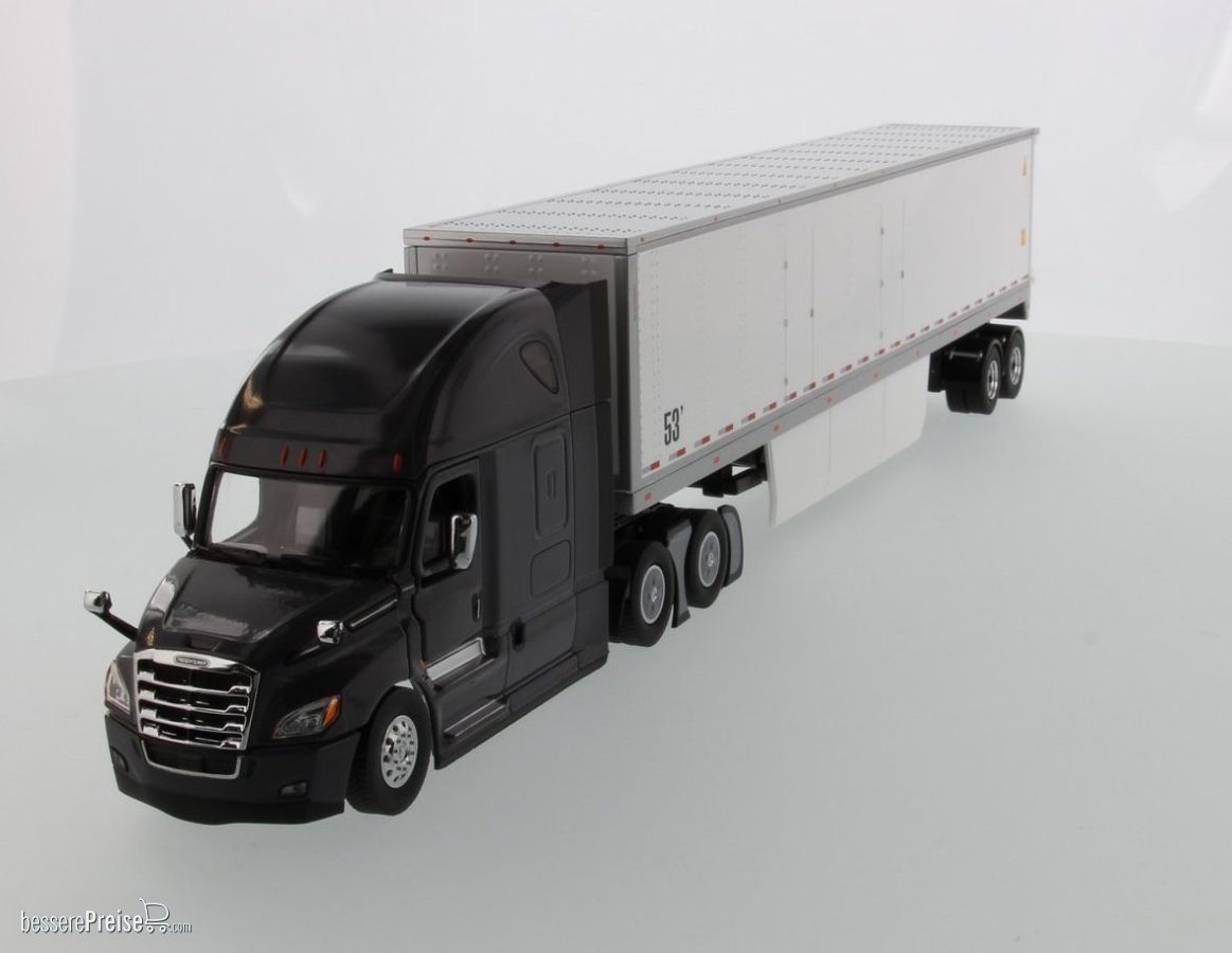 Diecast Masters 71047 - Freightliner Cascadia w. 53´ Dry Cargo Van Zugmaschine + Auflieger - Grau + Weißer Auflieger