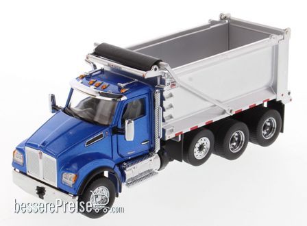 Diecast Masters 71078 - Kenworth T880 SF OX Stampede Dump Body Kieper m. blauer Kabine und verchromter Kieper