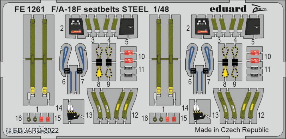 Eduard Accessories FE1261 - F/A-18F seatbelts STEEL for HOBBY BOSS