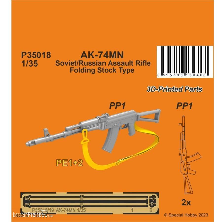 CMK 129-P35018 - 1:35 AK-74MN Soviet/Russian Assault Rifle / Folding Stock Type 1/35 (2 pcs,) 1st Century AD