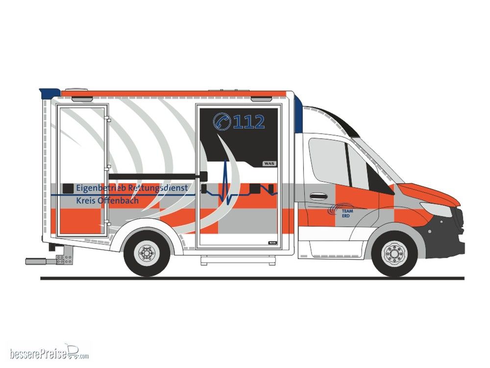 Rietze 76155 - WAS Design RTW´18 Eigenbetrieb Rettungsdienst Kreis Offenbach, 1:87