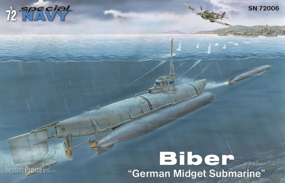 MPM 100-SN72006 - Kleinkampfbände Biber´German Midget Submarine´ in 1:72