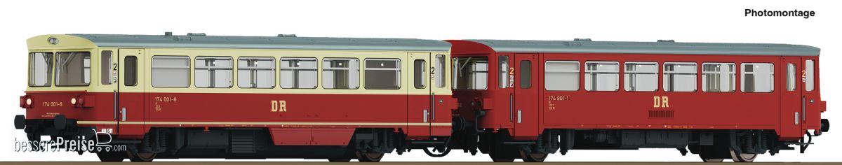 Roco 7780006 - Dieseltriebwagen 174 001-8 mit Beiwagen, DR