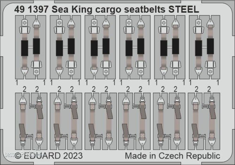 Eduard Accessories 491397 - 1/48 Sea King HU.5 cargo seatbelts STEEL 1/48 AIRFIX