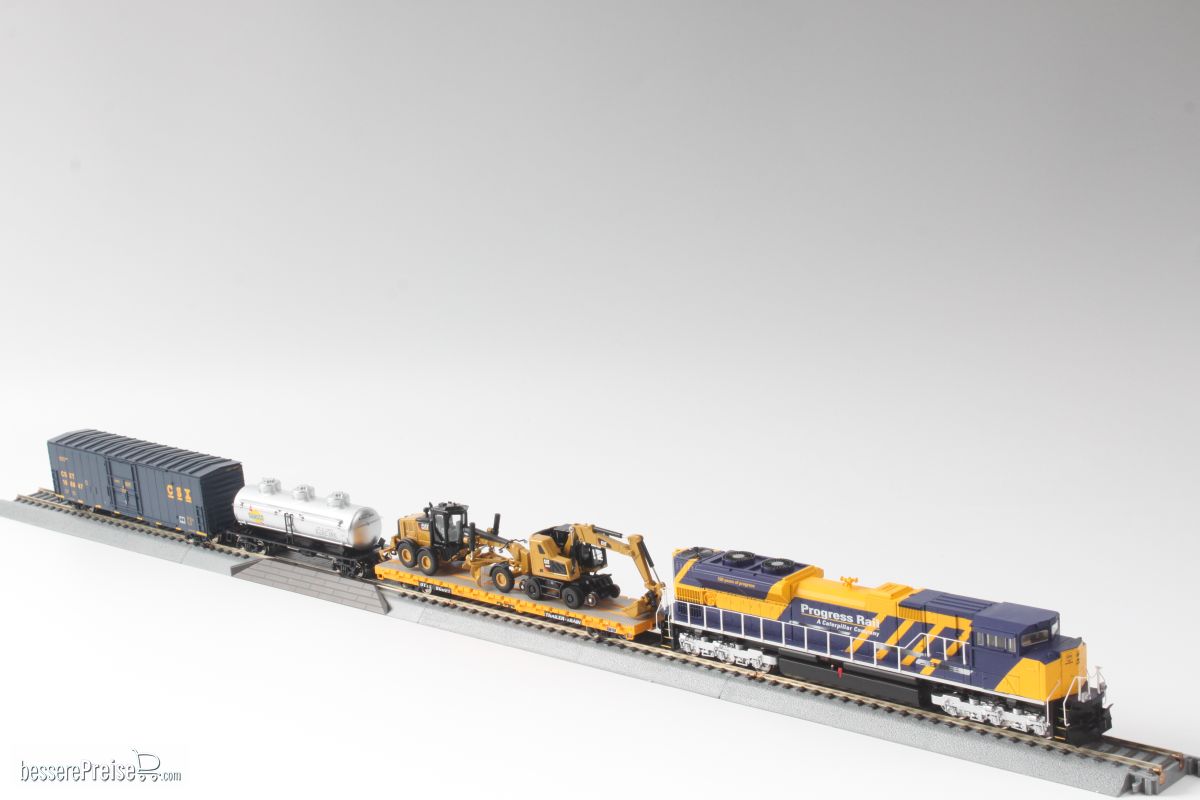 Diecast Masters 87001 - Caterpillar Progress Rail Train Set Eisenbahn Set