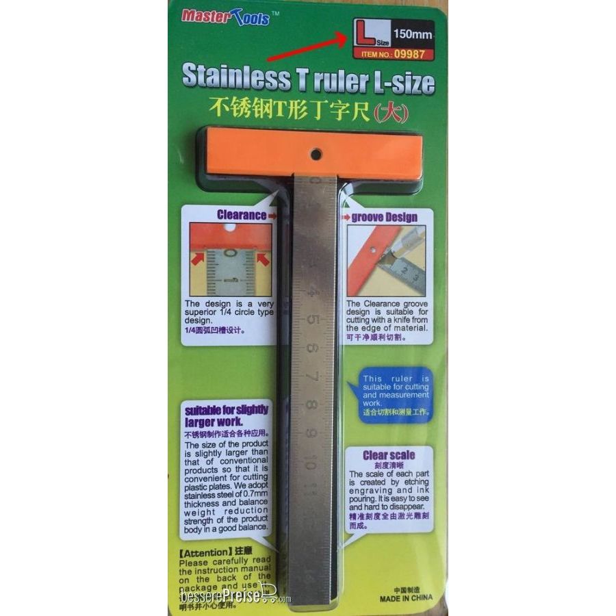 Master Tools 09987 - Stainless T Ruler L-size