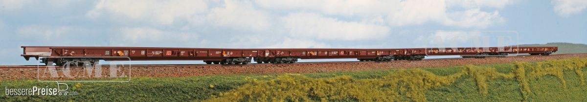 ACME AC45161 - Rollende Landstraße Set bestehend aus vier Saadkms-Wagen für LKW-Transport.