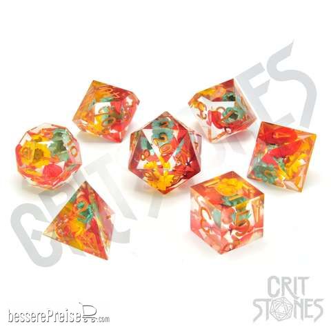 Glassstaff CSDCB15MDWBLM - Meadow Bloom Sharp Edge Resin RPG Dice Set