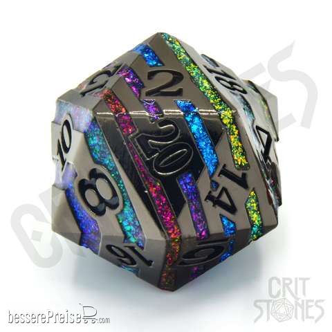 Glassstaff CSMDM2RNBWRFT - Rainbow Rift 33mm Metal D20