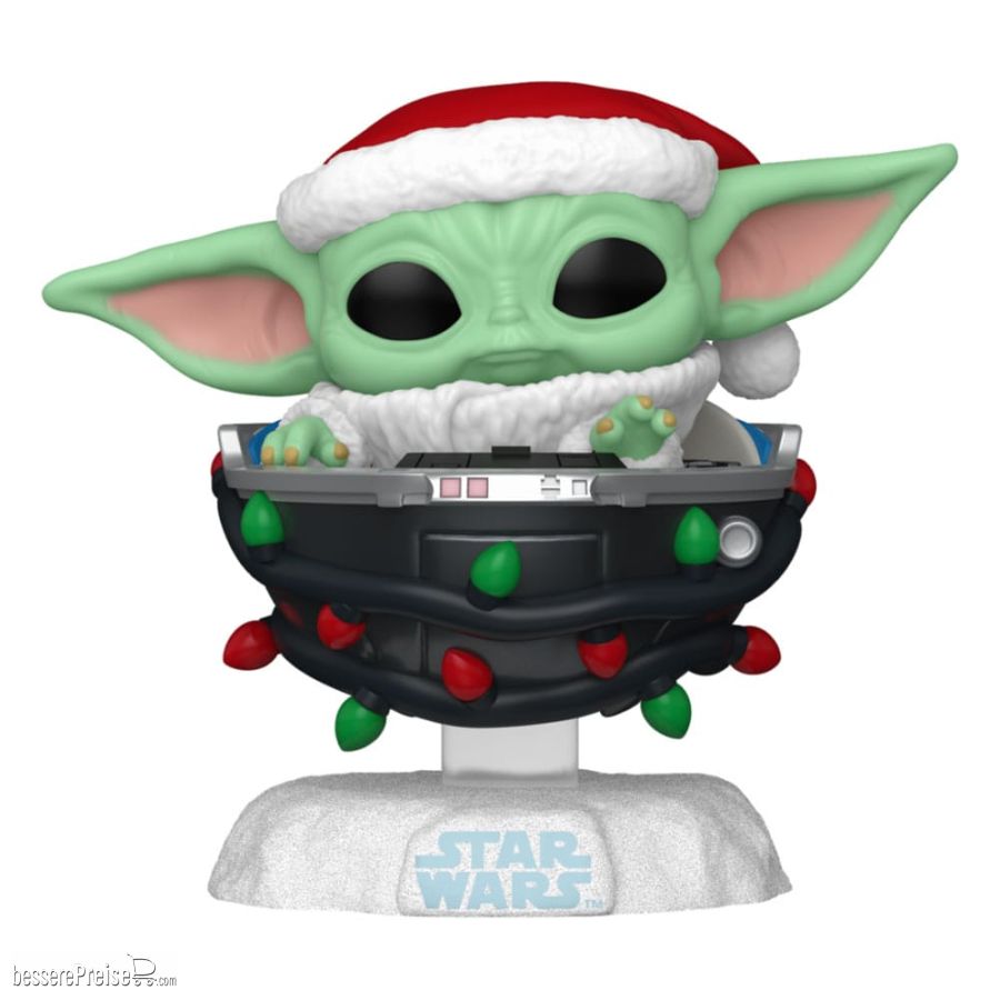 Funko FK80010 - Star Wars: Mandalorian POP! Vinyl Figur Holiday Grogu Pram 9 cm