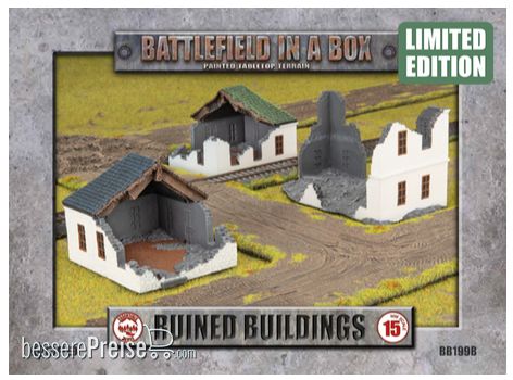 Gale Force Nine GFNBB199B - Ruins: Buildings (White/Grey - Limited Edition) (x3) 15mm