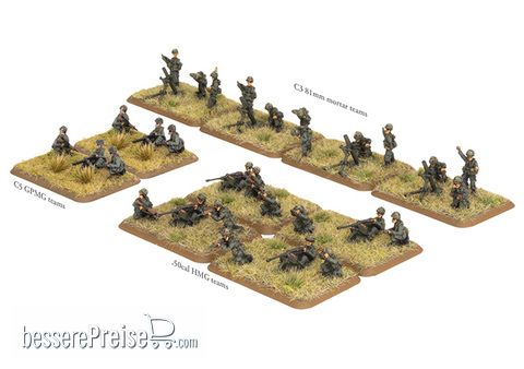 Battlefront Miniatures GFNTCA714 - WW3 Airborne Weapons Group (x30 Figs, x4 Mortar, x4 .50cals, 2x .30cal)