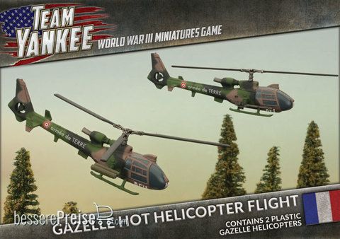 Battlefront Miniatures GFNTFBX08 - WW3 Gazelle HOT Helicopter Flight