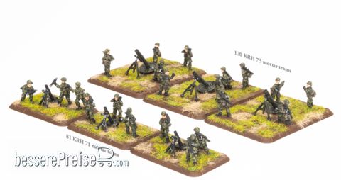 Battlefront Miniatures GFNTFI704 - WW3 81mm and 120mm Mortar Platoons (x21 figs + 6 mortars)