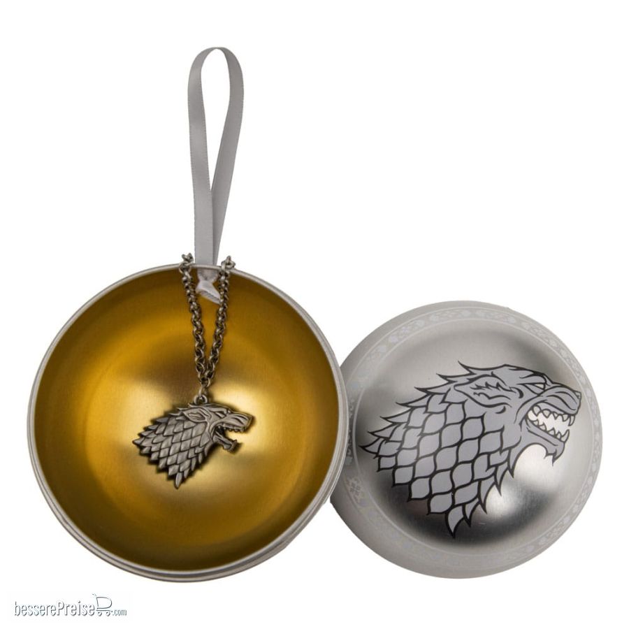 Cinereplicas HPECR3061 - Game of Thrones Christbaumschmuck mit Halskette Stark