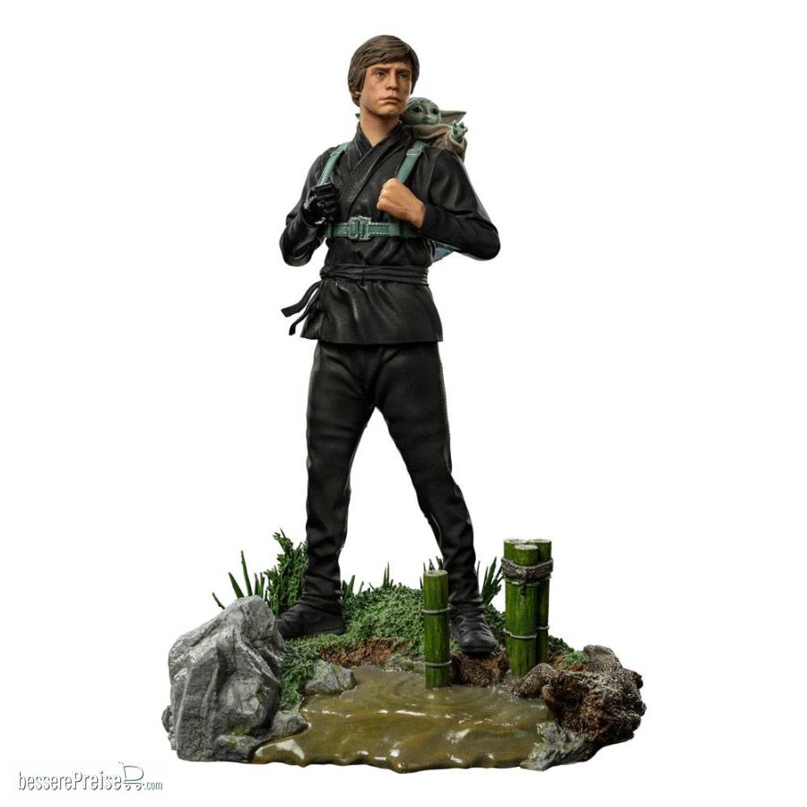 Iron Studios IS95250 - Star Wars Book of Boba Fett Art Scale Statue 1/10 Luke Skywalker & Grogu Training 20 cm