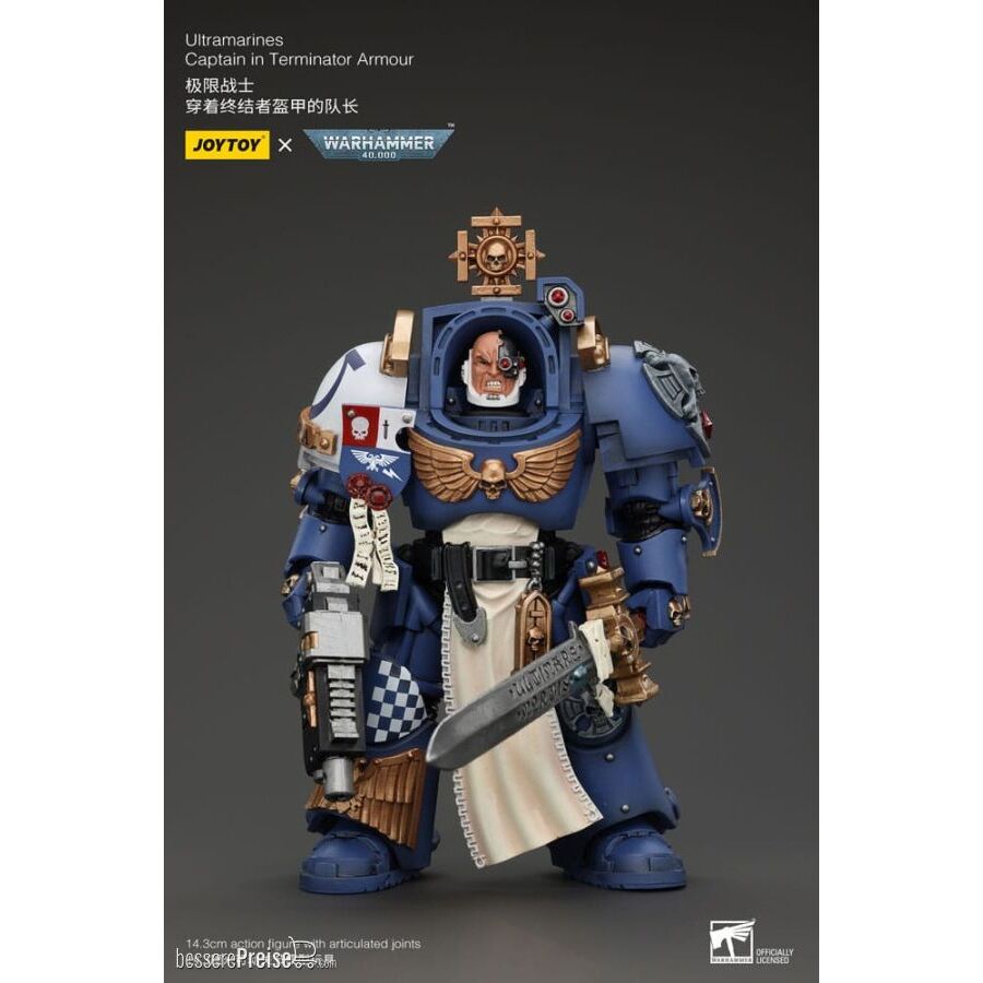 Joy Toy JT4980 - Warhammer 40k Actionfigur 1/18 Ultramarines Captain In Terminator Armour 14 cm