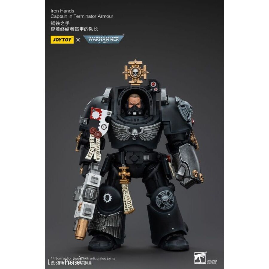 Joy Toy JT5116 - Warhammer 40k Actionfigur 1/18 Iron Hands Captain in Terminator Armour 14 cm