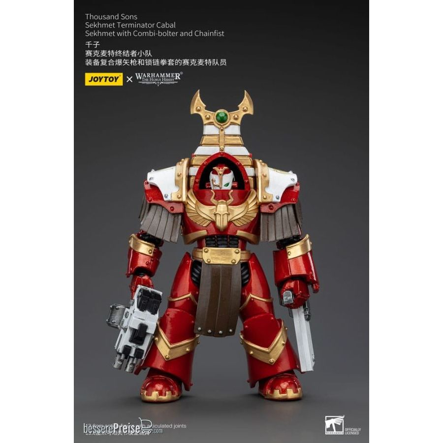 Joy Toy (CN) JT8377 - Warhammer The Horus Heresy Actionfigur 1/18 Thousand Sons Sekhmet Terminator Cabal Sekhmet with Combi-Bolter and Chainfist 14 cm