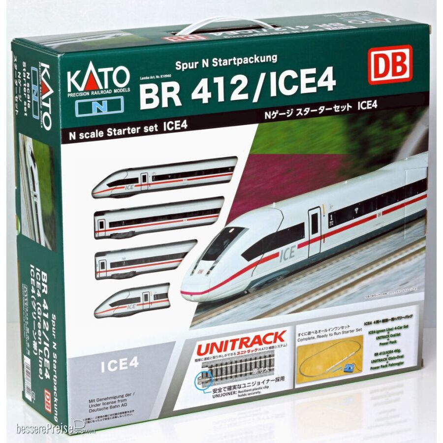 Kato K10-008A - Starter Set ICE 4 DB AG mit Trafo und Schienen