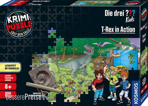 Kosmos KOS680657 - Krimipuzzle Die drei ??? Kids T-Rex in Action