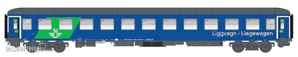 L.S. Models LS48096 - Liegewagen Bvcmz 248.5 RDC/SJ, Ep.VI, EN 346 - Lemke