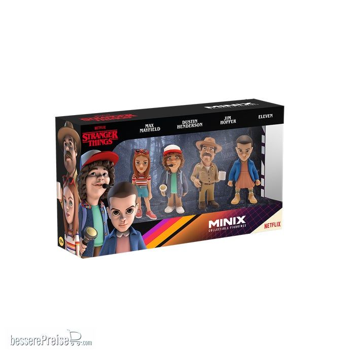 Minix MIND0097 - Minix Collectible Figurines: STRANGER THINGS - 4PACK 7cm (Eleven, Dustin, Hopper, Max)