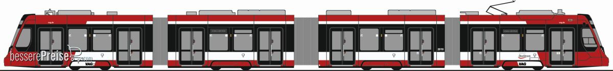 Rietze STRA01105 - Siemens Avenio VAG Nürnberg Wagennr. 2010 8 Doku-Zentrum, 1:87