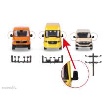 Herpa 054508 - Zubehör: Spiegel-Set für Transporter (Mercedes-Benz Sprinter, VW Crafter/MAN TGE, VW T6.1), je 5 Stück