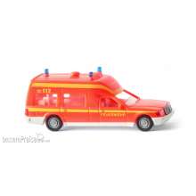 Wiking 060701 - Feuerwehr - Krankenwagen (MB Binz) - tagesleuchtrot