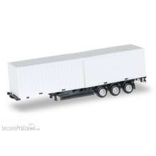 Herpa 076494-002 - 40 ft. Containerchassis Krone mit 2 x 20 ft. Container, Chassis schwarz
