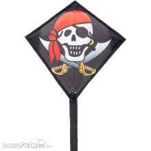 HQ 100018 - Mini Eddy Jolly Roger - Kinderdrachen, ab 5 Jahren, 30x30cm, inkl. 8kp Polyester Schnüre, 20m